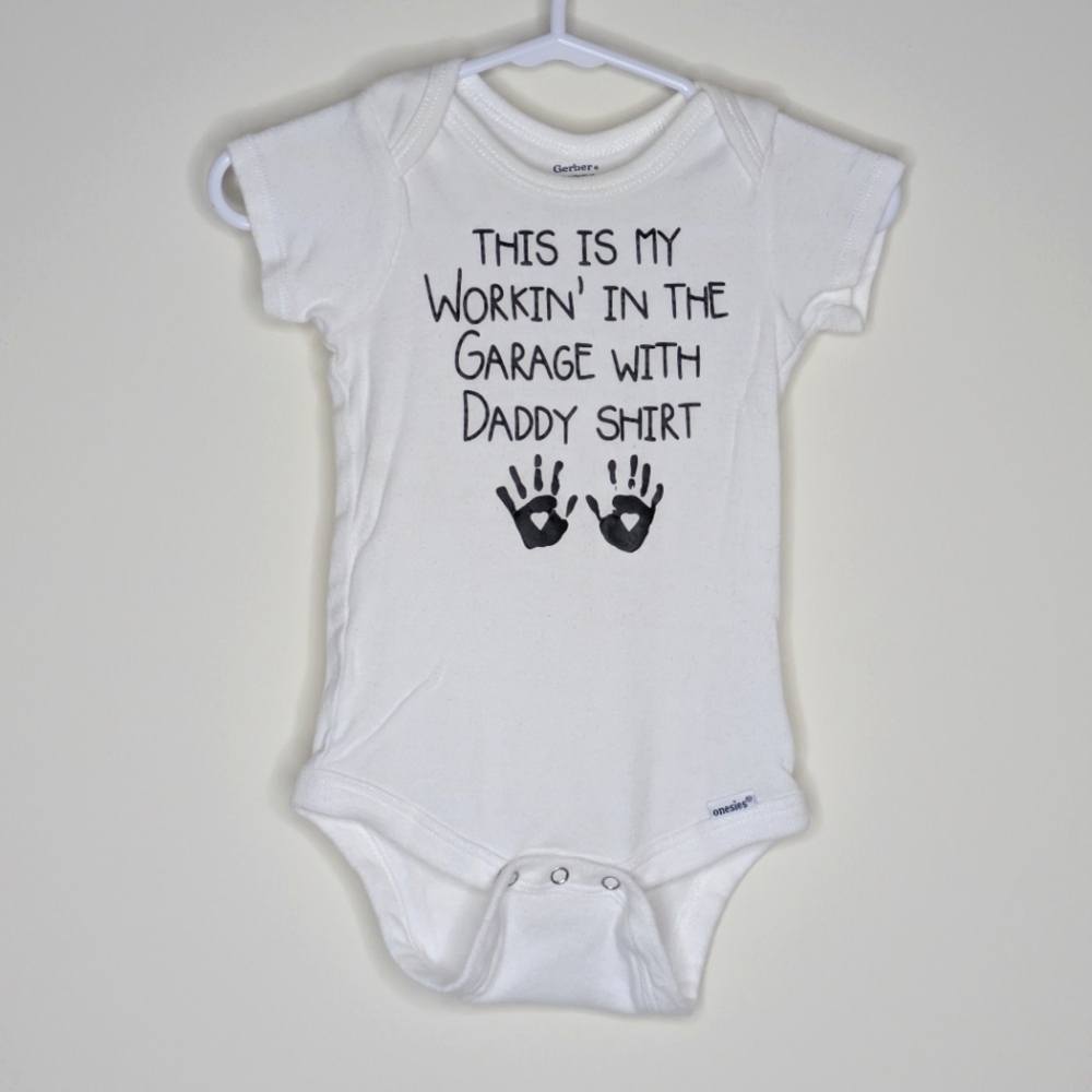 Custom Working In The Shop With Daddy Father Son Daughter Shirt 12m